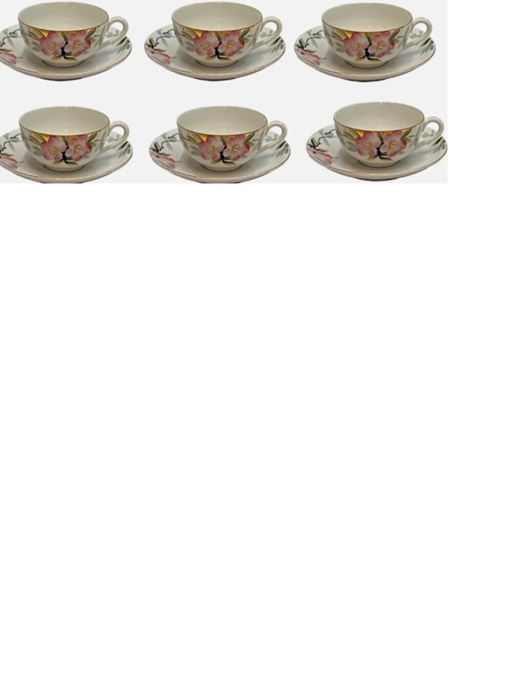 Noritake Azalea Teacup & Saucer  SET OF 6 (12 PIECES}